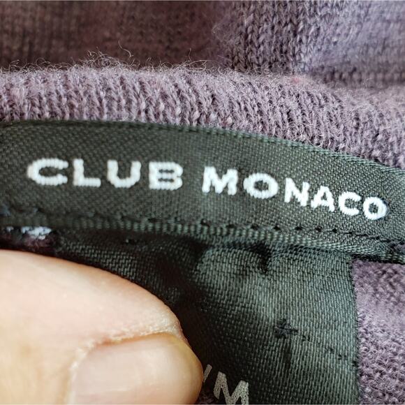 Club Monaco 100% Silk Ruffle Trim Knit Sleeveless Top Dark Lavender Size Medium - Picture 4 of 10